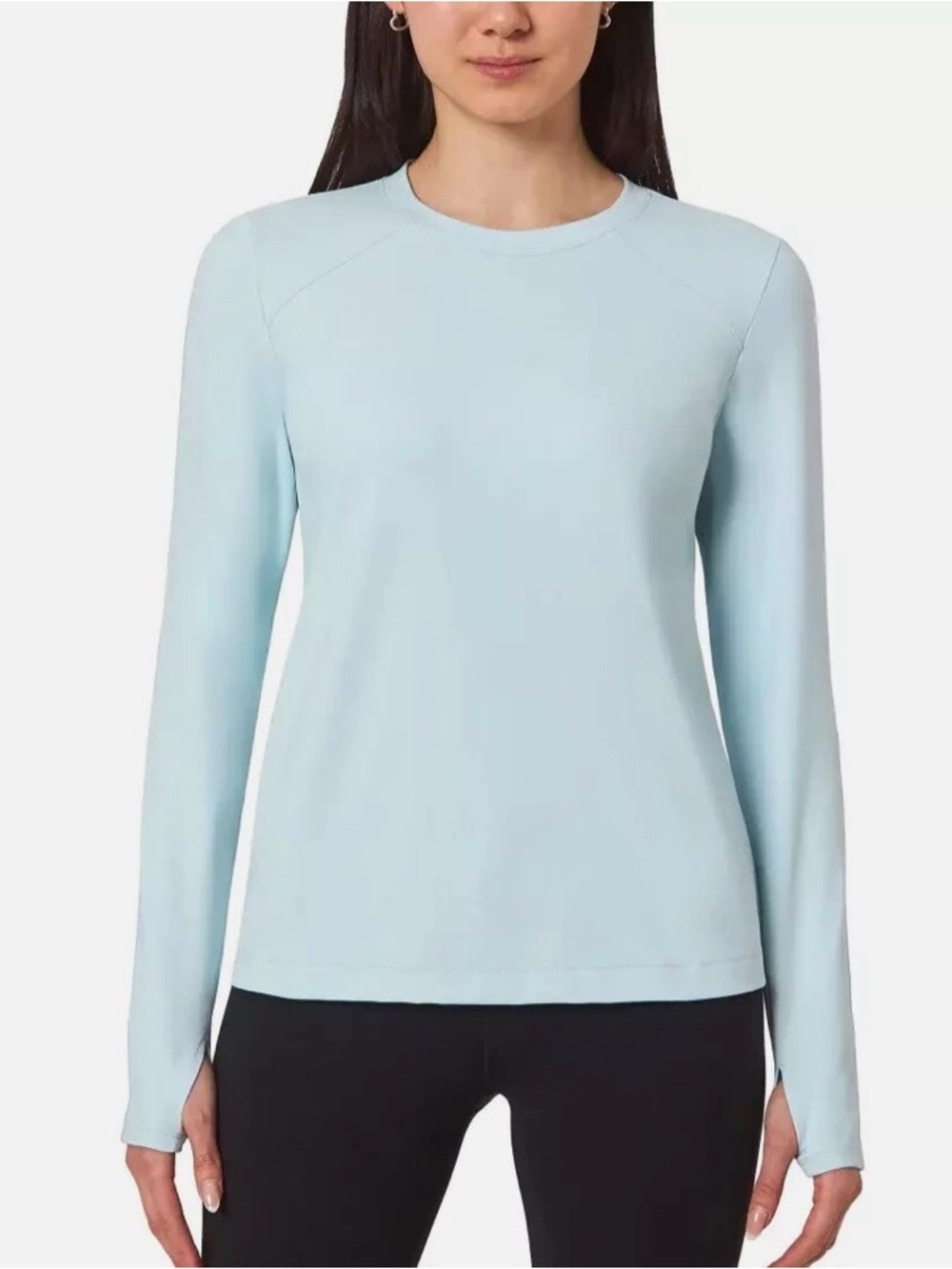 Mondretta Light Blue Long Sleeve Crewneck Top